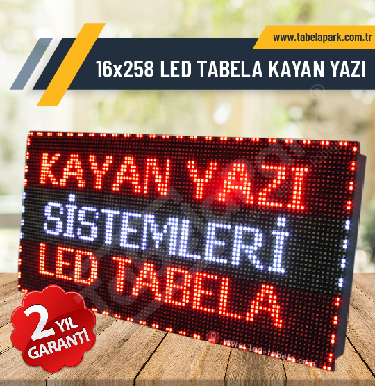 16x256 Kırmızı Led Tabela Kayan Yazı