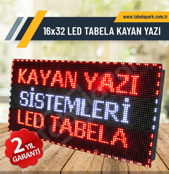 16x32 Kırmızı Led Tabela Kayan Yazı 
