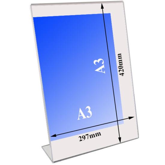 A3 L Tipi Dikey Pleksi Stand