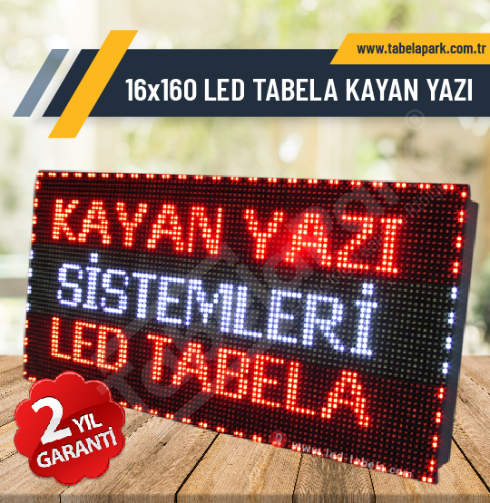 16x160 Kırmızı Led Tabela Kayan Yazı 